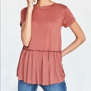 Urban Outfitters Ruffle Peplum Tee